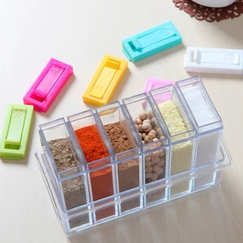 

Seasoning Jar pepper Spice monosodium spices Sugar Bowl jars Transparent Colorful Lid Seasoning Kitchen Condiment for saleiro