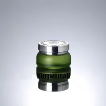 300 шт./лот 30 г зеленый крем банку с серебряной крышкой, косметический контейнер, косметические баночки упаковка, стеклянная бутылка eng01