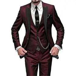 16 цветов 2018 мужские свадебные костюмы с брюками 3 шт. костюмы мужские смокинг мужские костюмы Slim Fit Выпускной костюм Homme (куртка + брюки +