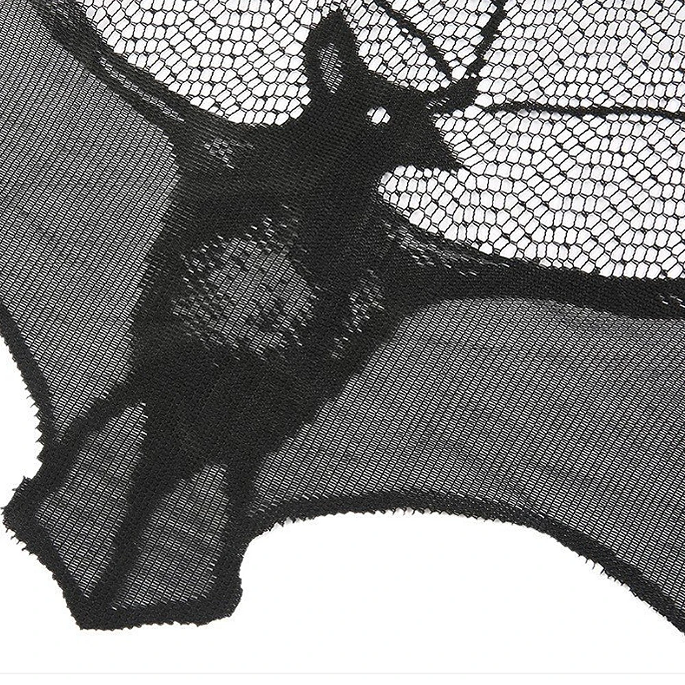 

Halloween Stove Spider Web Bat Black Lace Cobweb Bats Fireplace Mantels Valances Covers for Fools' Day Halloween Decoration