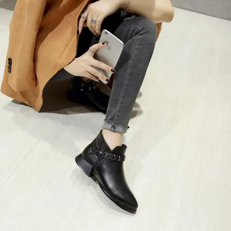 forme Bottes Épais Plus Mode Femmes Chelsea Femme Unique Chaussures De Talon Cheville as Cuir Court La Picture Marque Picture As Taille Véritable Plate qzOtXWwSxz
