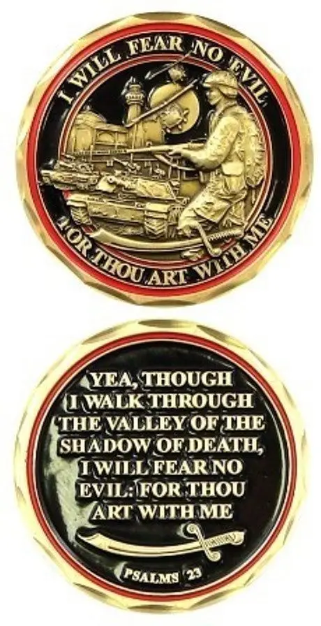 Заказная низкая цена монеты USMC темно-синий Fear No Evil Psalm 23 Challenge МОНЕТА духовные oem