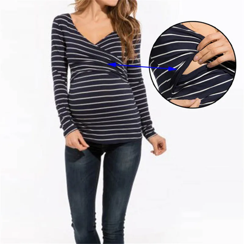 Women-Maternity-Clothes-T-shirt-Long-sleeve-Stripe-V-Neck-Breastfeeding-Nursing-AN88.jpg_640x640