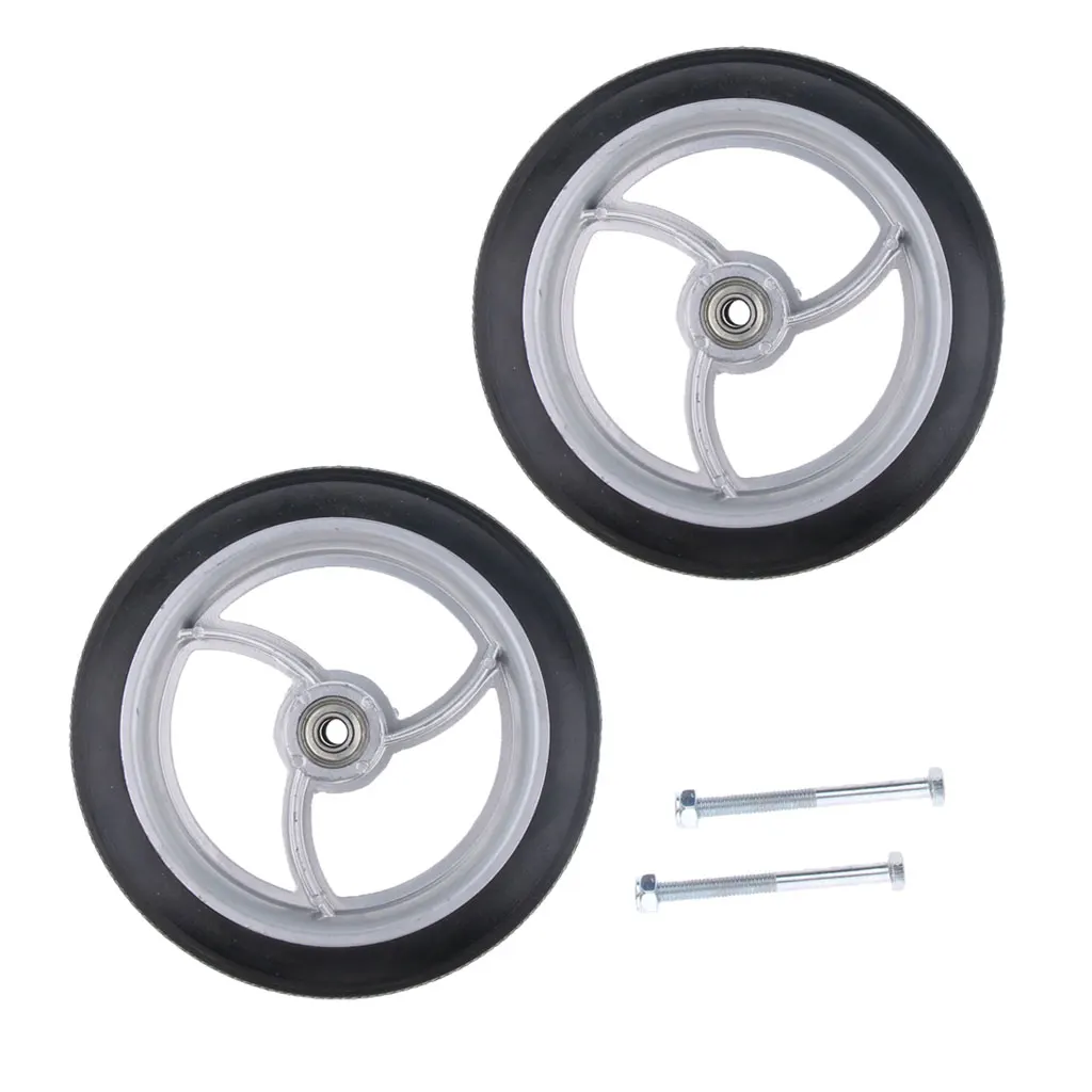 

2pcs Alloy ABS Wheelchair Front Castor Wheels Replacement Part Tool For Wheelchairs, Rollators, Walkers And More 8 Inch