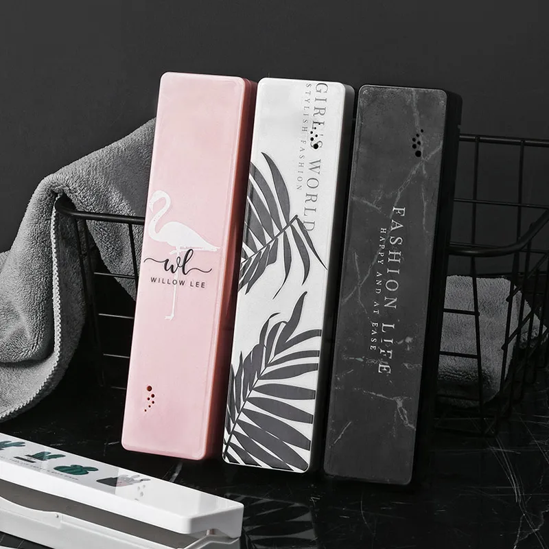 

Fashion Protect Toothbrush box Cover case Household Travel Portable Dustproof Toothbrush Case Box 21.5*2.6cm