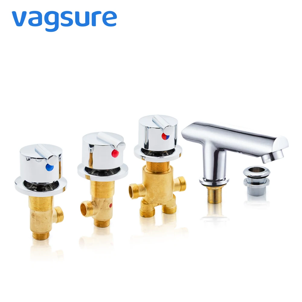 Günstig Vagsure 1 Gesetzt Heiße und Kalte Wasser Kupfer Massage Badewanne Wasserhahn Bad Dusche Kabine Wasserhahn Mixer Dusche Misch Ventil tippen
