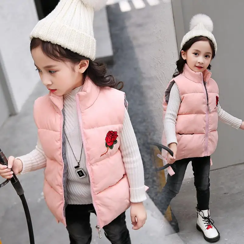 

Winter Kids Thickening Warm Waistcoats Boys Girls 2018 New Down Cotton Solid Color Coats Baby Simple Fashion Waistcoat