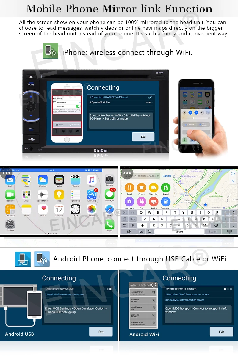 Top 2 Din Car Stereo with A7 Android 5.1 Bluetooth GPS Navigation Car Deck Head Unit USB/SD Multi-media Capacitive screen SWC Backup 5 Top 2 Din Car Stereo with A7 Android 5.1 Bluetooth GPS Navigation Car Deck Head Unit USB/SD Multi-media Capacitive screen SWC Backup 5