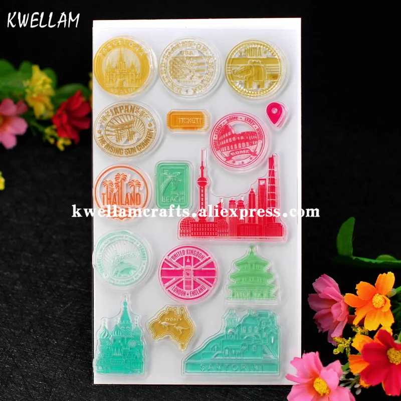 

World Travel USA ITALY Paris Scrapbook DIY photo cards account rubber stamp clear stamp transparent stamp 9.5x16cm 7063003