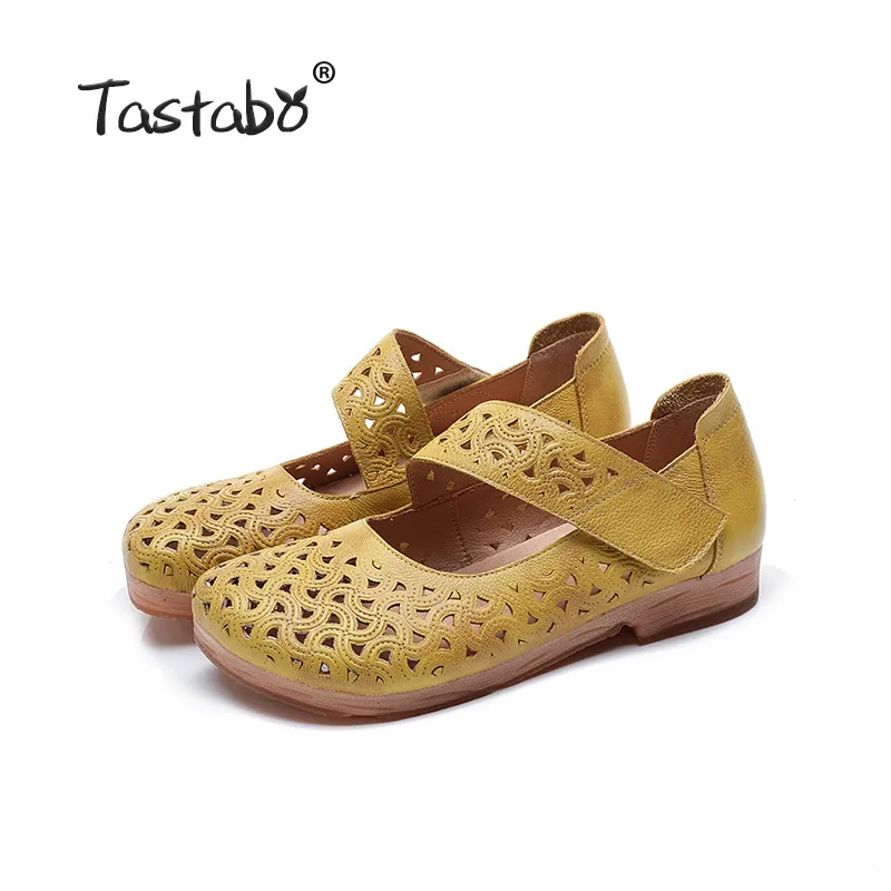 Tastabo/Новинка года; женская обувь на полой подошве; удобная обувь с мягкой подошвой на низком каблуке; повседневные женские мокасины с закрытым носком - Цвет: Yellow
