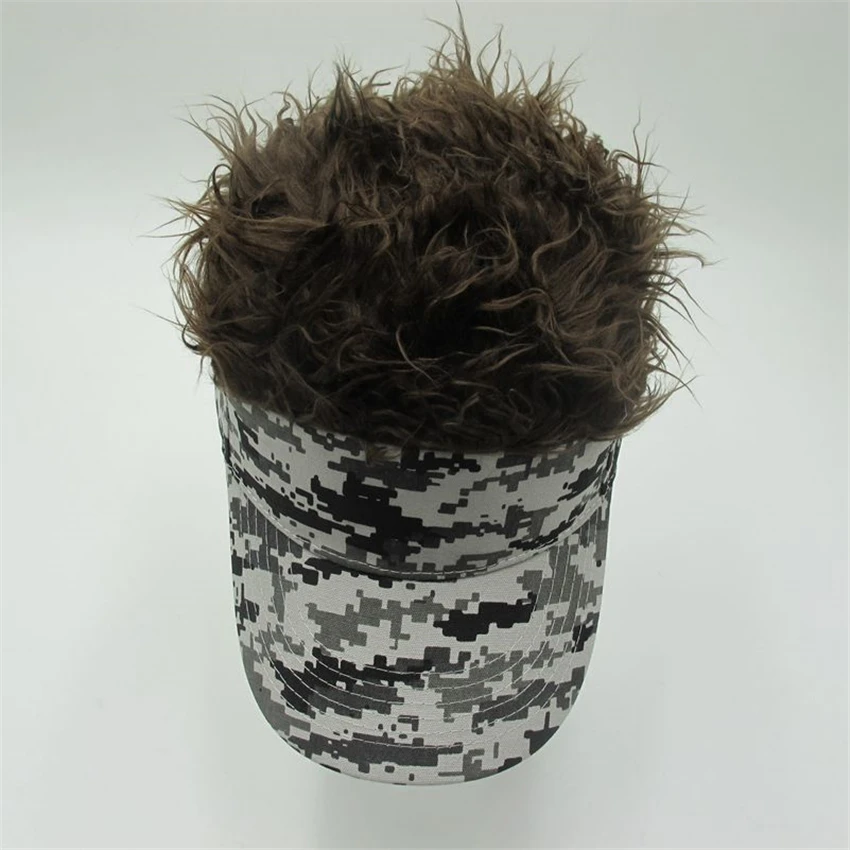 Лидер продаж Новинка бейсбол кепки поддельные чутье волос козырек от солнца шапки для мужчин женский парик смешной выпадение волос Хэллоуин Рождество