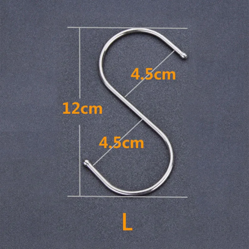 Ванная комната 10 шт./компл. металлический S Тип кухни спальни крюк до 304 из нержавеющей стали несущей - Цвет: L