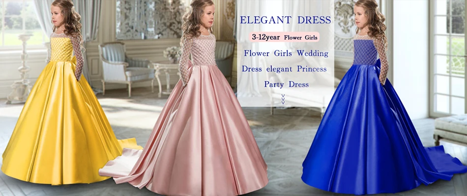 Платье с цветочным узором для девочек, детские платья для первого причастия фатиновое кружевное свадебное платье принцессы для рождественской вечеринки, костюм для детей возрастом от 3 до 14 лет