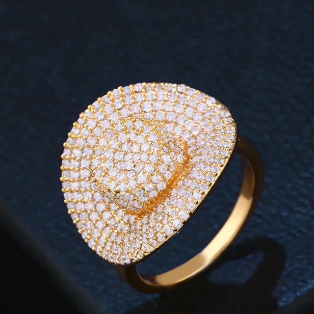 Buy FLOLA Cubic Zirconia Cowboy Hat Ring Woman Silver