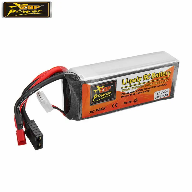 ZOP Power 11.1V 7000mah 40C 3S Rechargeable Lipo Battery ForTRX Plug for Traxxas RC Car | Игрушки и хобби