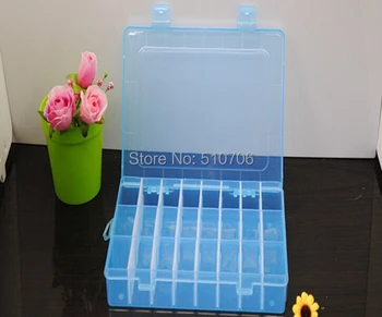 

Free Shipping+Wholesale Adjustable 24 Compartment Plastic Storage Box Jewelry Earring Tool Container,150pcs/lot
