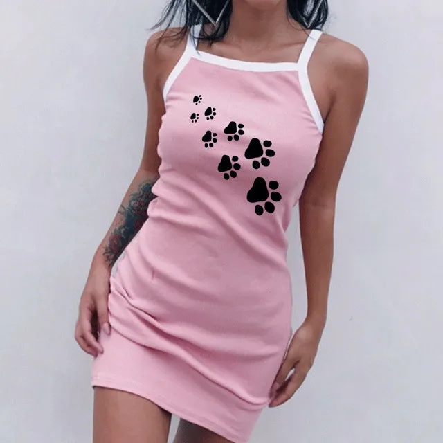 Women Sleepwear Sleeveless Strap dress Nightwear Casual Sexy Casual Mini Dress cute print dress for women 2019 new home clothes