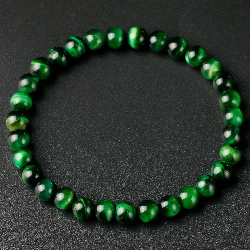 Green Tiger Eye Beaded Bracelets & Bangles Trendy Natural Stone Bracelet For Women Lucky Men Jewelry