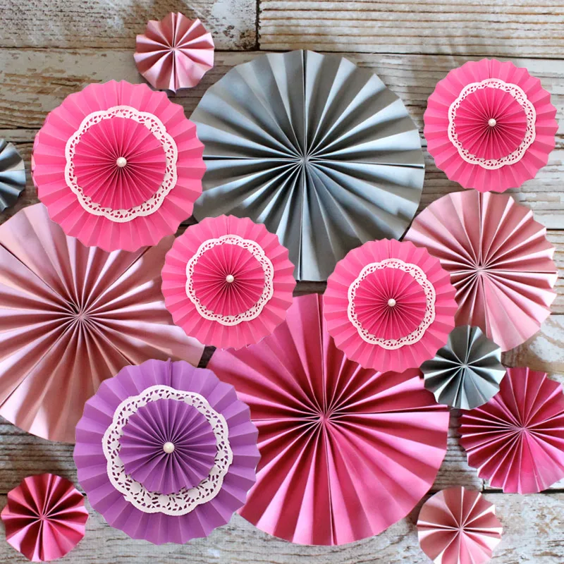 25cm multi layer paper fans wedding backdrop reception paper fan flower decorations