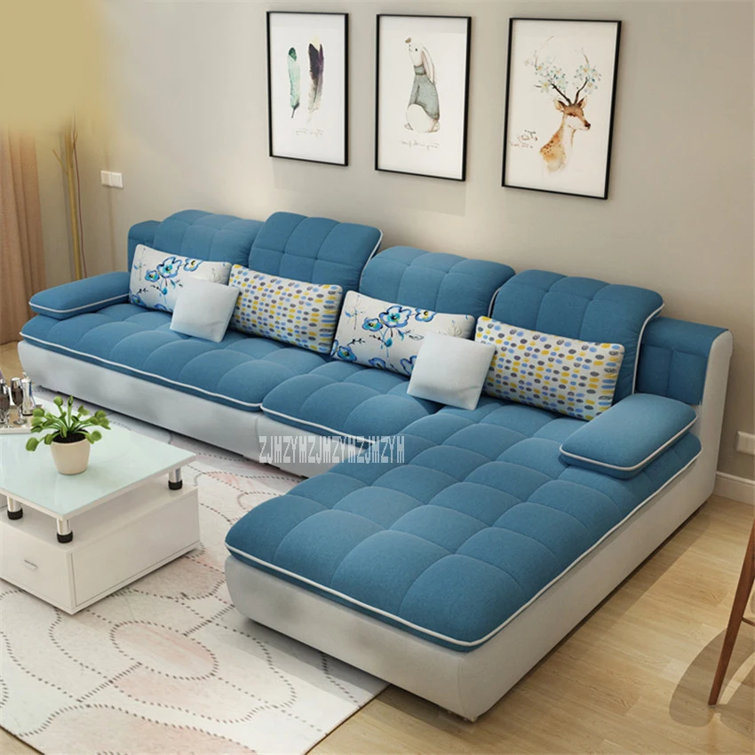 cheap Living Room Sofa Combination Home Furniture Sofa Set L Shape Sectional Couch Recliner Couch Frame B042 Modern Simple