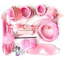 11pcs BDSM Women Erotic Sex Toys for Couples Sexy Lingerie PU Leather BDSM Kit Bondage Rope Fox Tail