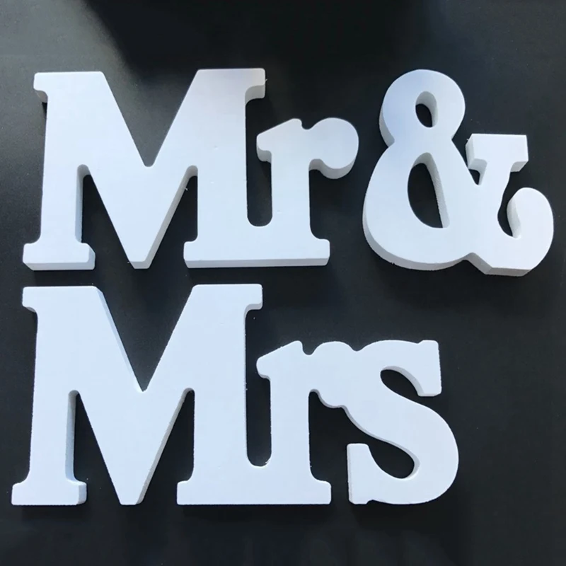MR& MRS вечерние деревянные принадлежности предметы мебели на английском языке письма с приглашениями на свадьбу милый декор стола Новинка