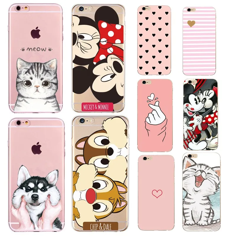 Силиконовый чехол для телефона apple iphone 5se 5S 5 6s 6 7 8 plus милый тонкий с изображением