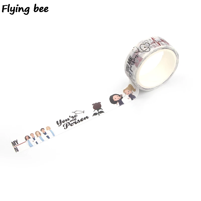 Flyingbee 15mmX5m Бумага васи лента модная клейкая DIY Скрапбукинг стикер этикетка