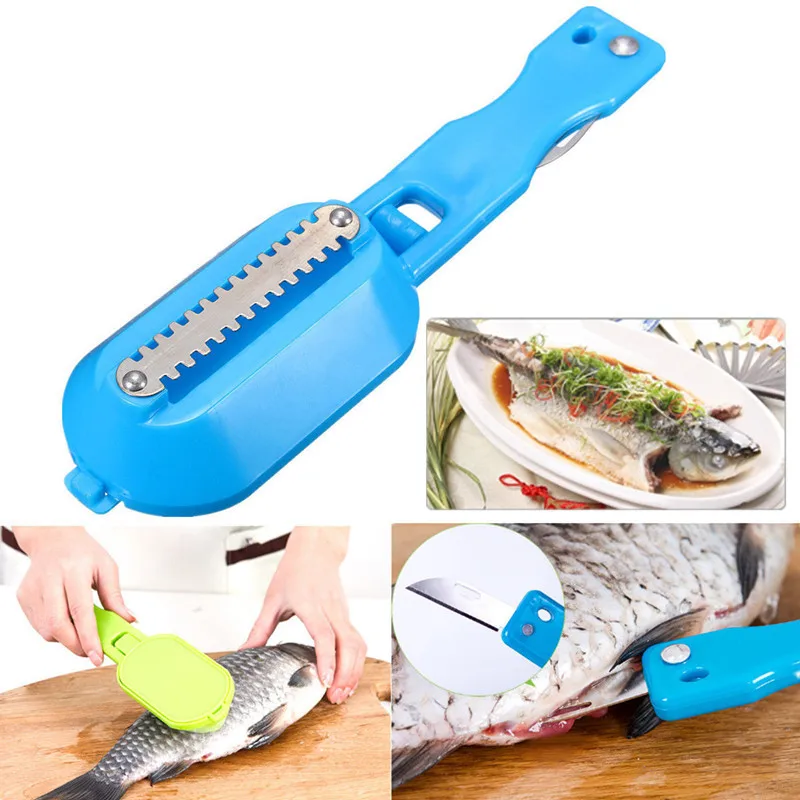 

1Pcs High Quality Fish Scales Skin Remover Scaler and Knife Fast Cleaner Home Kitchen Clean Tools Seafood Picks Seafood Tools