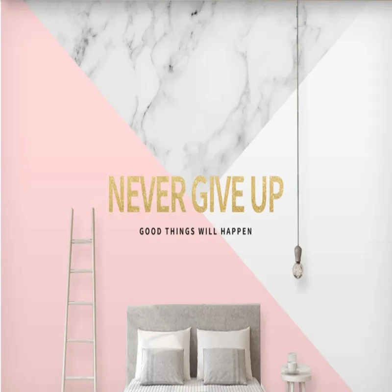 

Modern minimalist Nordic small fresh geometric marble TV background wall