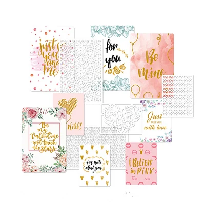 

Just For You Journaling Gold Foil Hollow Out Pocket Cards for Scrapbooking DIY Projects/Photo Album/Card Making paper Crafts