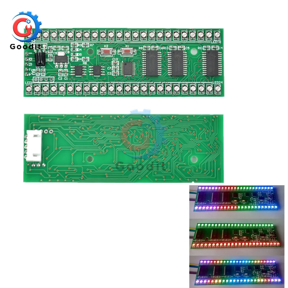 Rgb-контроллер с регулируемым дисплеем 24 светодиодный индикатор заряда аккумулятора VU двухканальный модуль