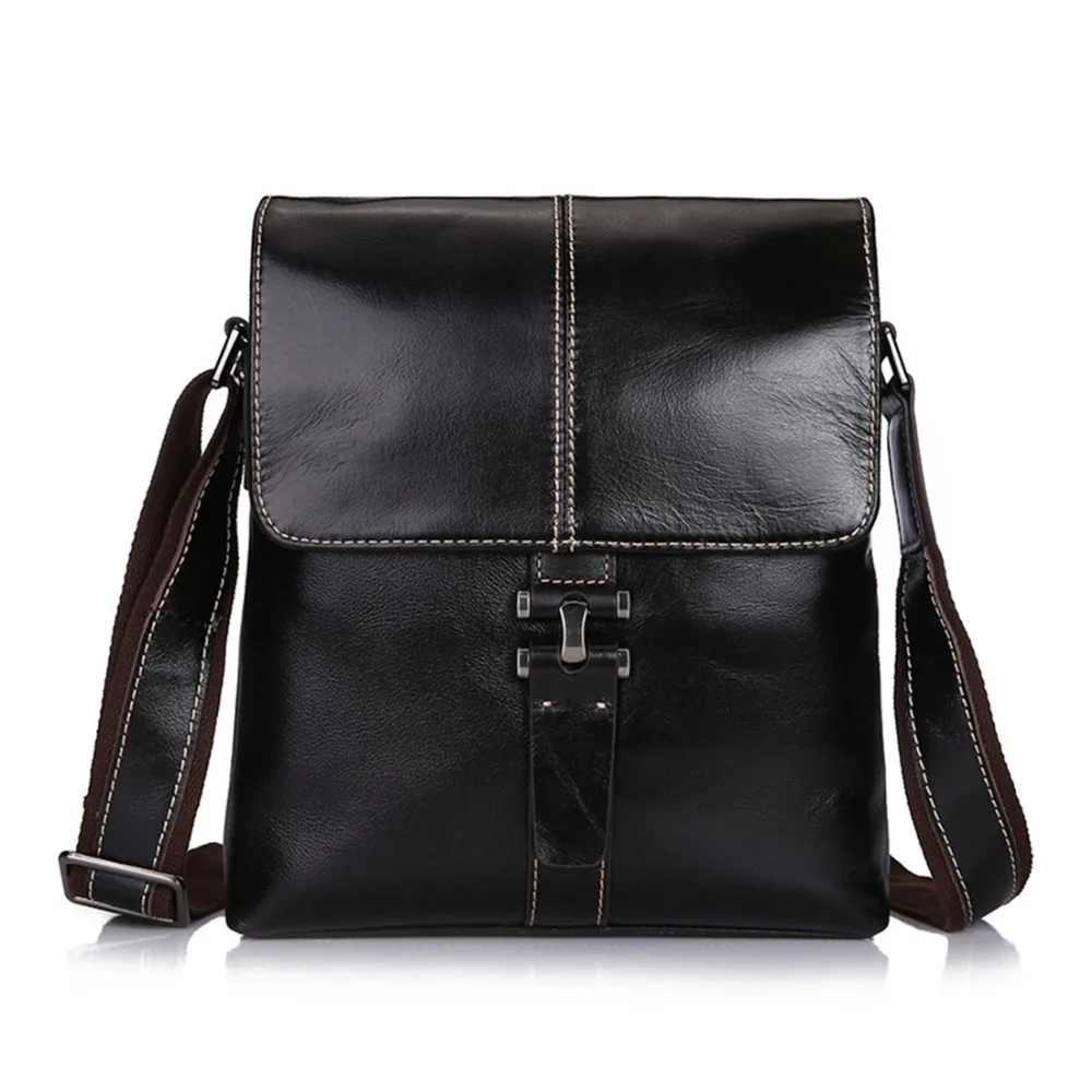 

First Layer Cowhide Shoulder Messenger Briefcase Vintage Male Genuine Real Leather Hand Cross body Business Trend Bag New