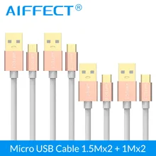 AIFFECT 4 PCs 1.5Mx2 1Mx2 Wholesale Micro USB Cable 3A Fast Charging USB Mobile Phone Cable for Samsung Xiaomi LG Android Phone