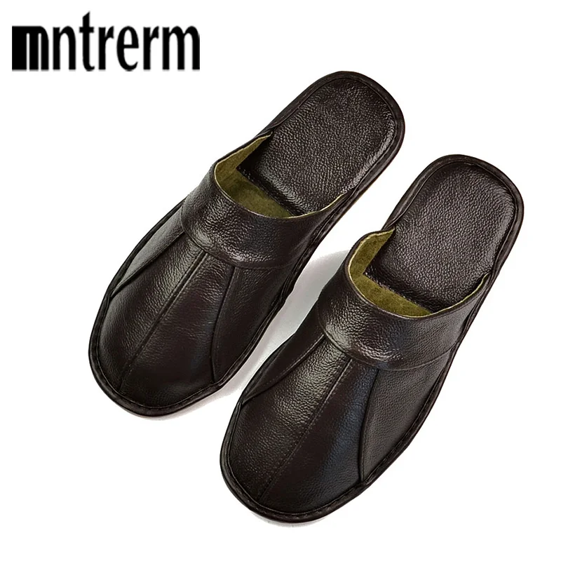 Mntrerm/весенние мужские тапочки без застежки Мягкие удобные туфли из 100% коровьей