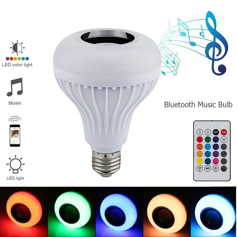 Светодиодный лампочка E27 RGB лампа со звуком лампада Bluetooth светильник лампочка динамик музыкальный плеер аудио Смарт 220 В светодиодные лампы для дома