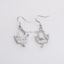 Греция Sorority белый кристалл Альфа греческий иначе листьев очарование Висячие серьги