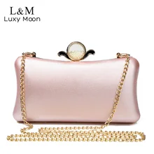 Роскошный Золотой Серебряный вечерний кошелек, женская розовая сумочка из искусственной кожи с жемчугом, сумочка на цепочке, сумка на плечо, клатч, сумочка, bolso, черный цвет, XA841H