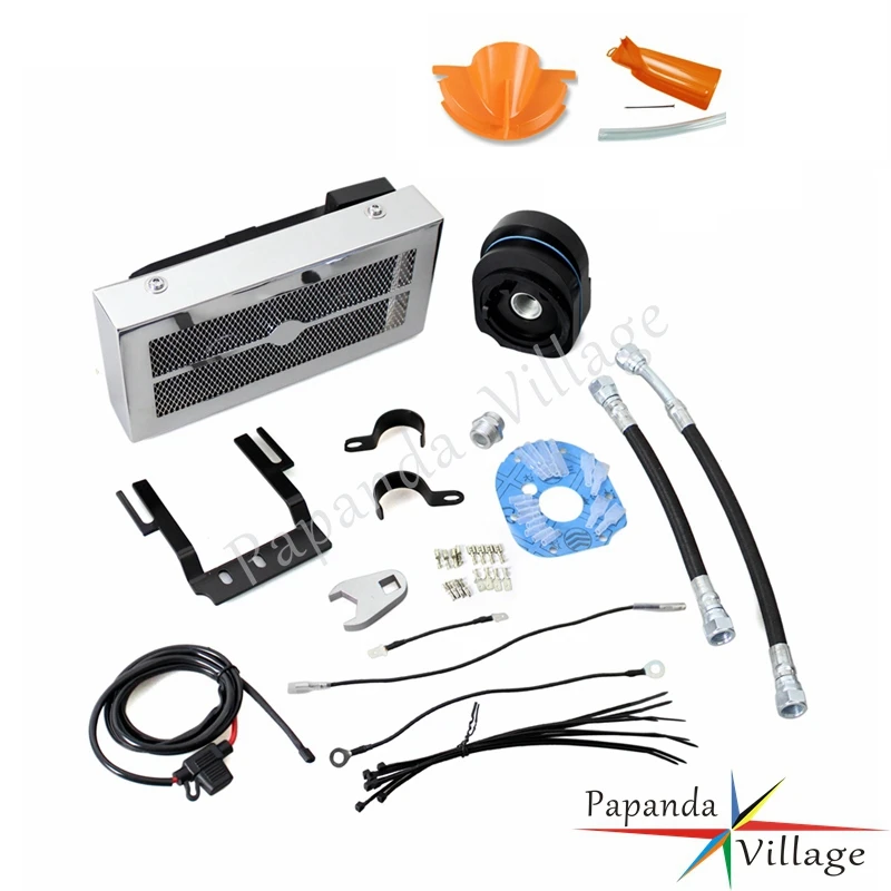 

Papanda Chrome Motorcycles Reefer Oil Cooler Fan Cooling System for Harley Softail 2001-2007