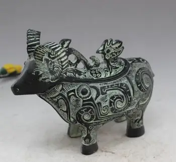

Antique antique bronze rhino glass wine tin Home Furnishing office decoration decoration