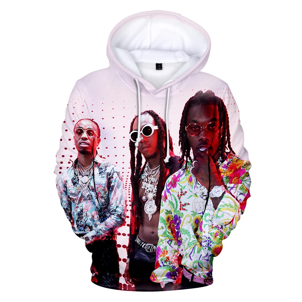 Толстовка с 3D принтом Rappre Migos Мужская/Женская толстовка в стиле хип хоп Quavo