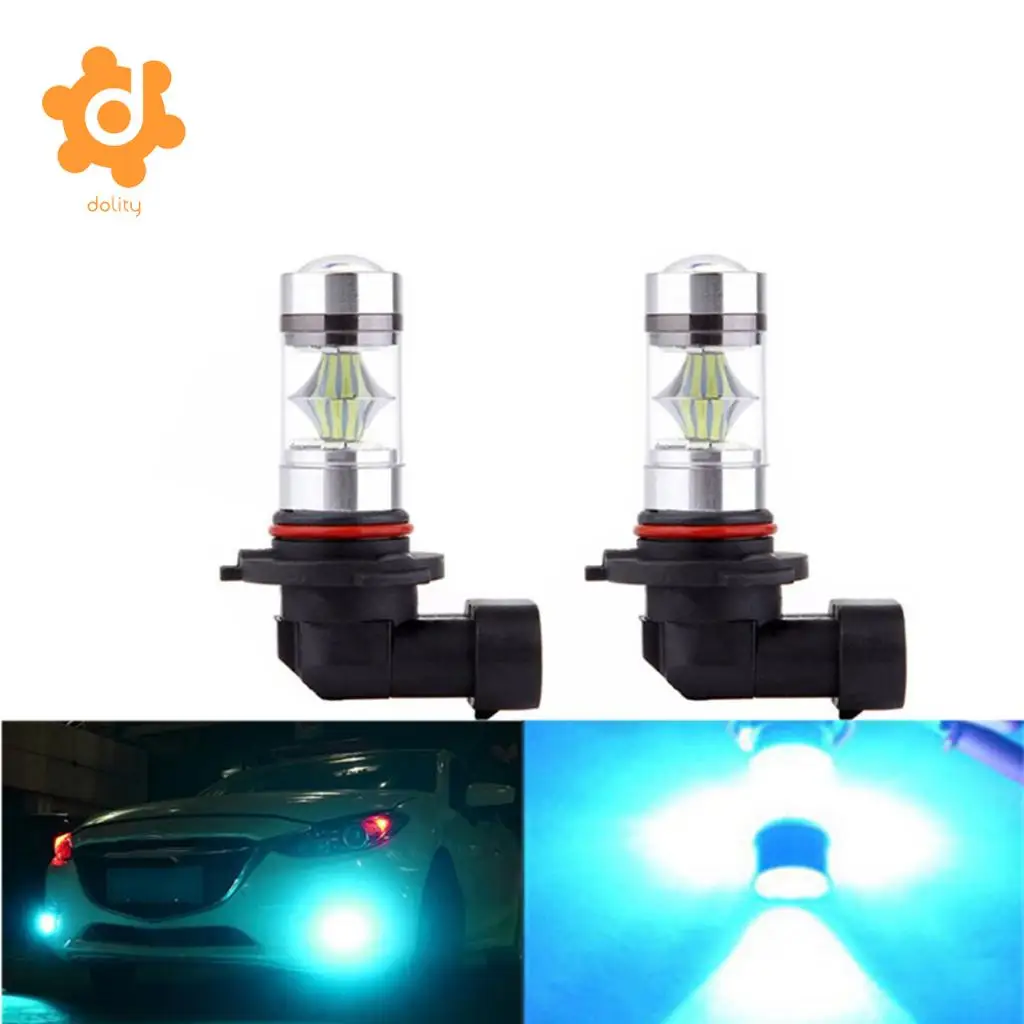 Baoblaze 2 Pieces Car 9006 HB4 100W Ice Blue LED Bulb for Fog Running DRL Light Lamp