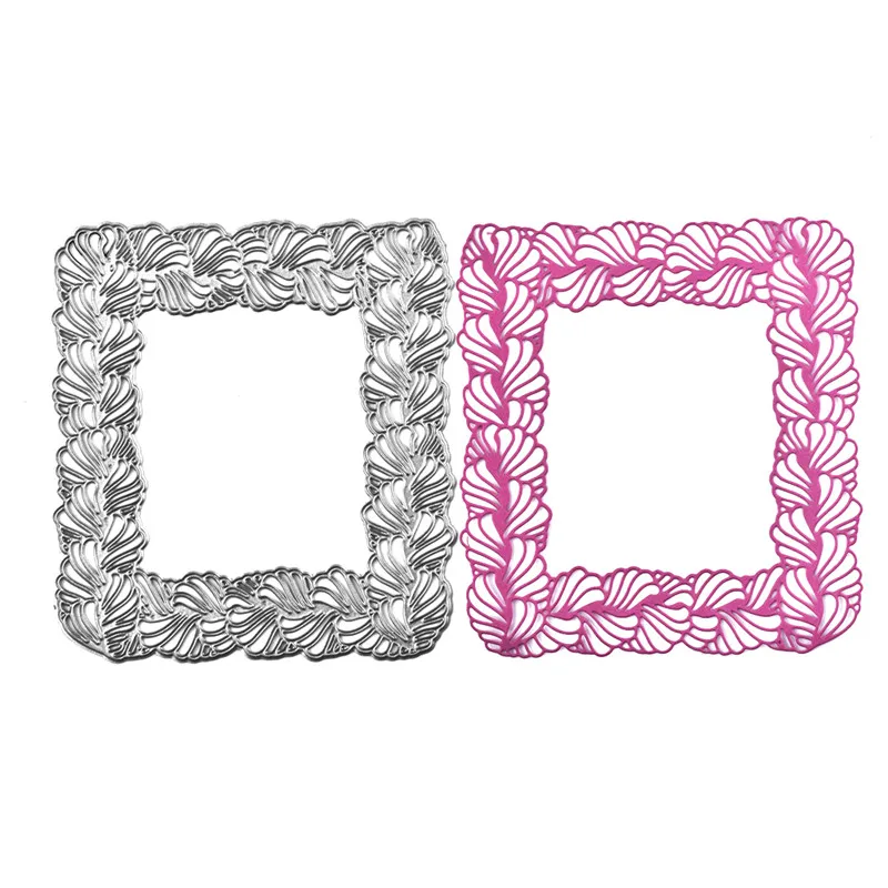 

Naifumodo 110*120mm Dies Cutting Lace Hollow Frame Metal Cutting for DIY Scrapbooking Card Album Embossing Die Cut New Template