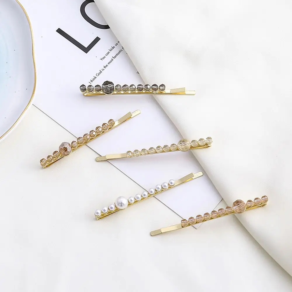 Ins Hot Fashion Women Clear Crystal Rhinestones Beads Hair Clips Solid Color Hairpins Girls Barrettes Metal 1 Ins Hot Fashion Women Clear Crystal Rhinestones Beads Hair Clips Solid Color Hairpins Girls Barrettes Metal 2