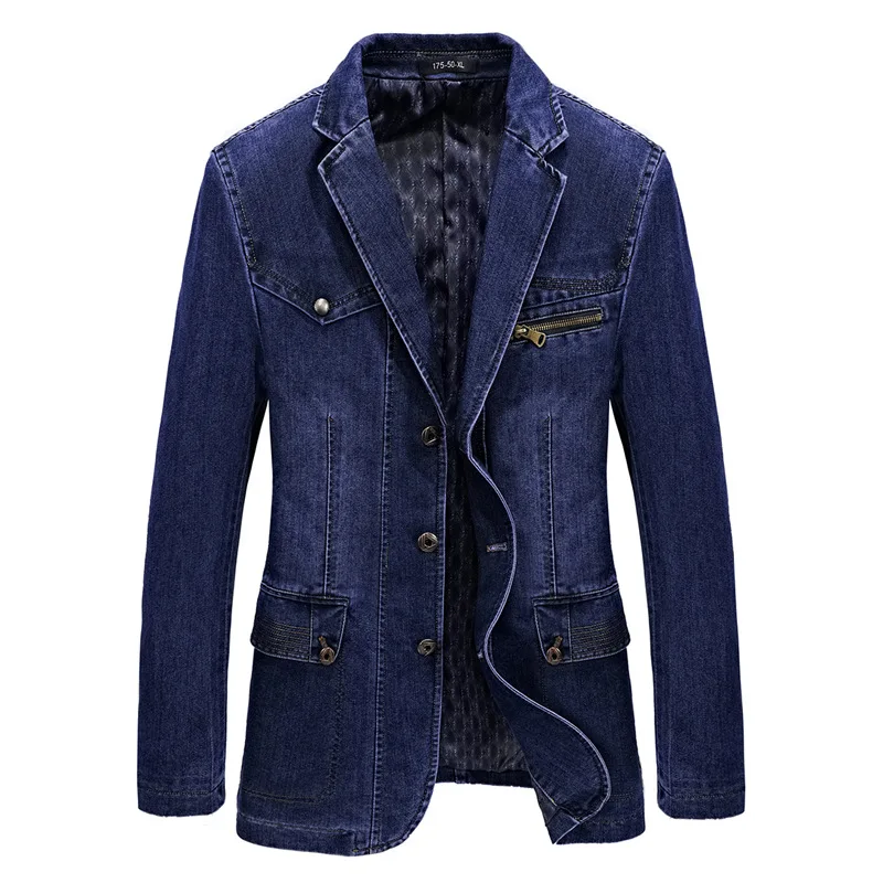 L-3XL, джинсовая куртка, Мужской Блейзер, хлопковые костюмы для мужчин, ковбойский Блейзер, джинсовая куртка, Мужская куртка, брендовая одежда, повседневная куртка, костюм