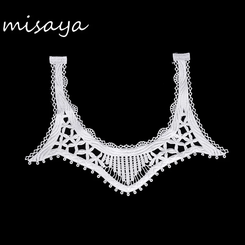Misaya 1 шт. u-образный Полосатый Белый воротник африканская кружевная ткань DIY