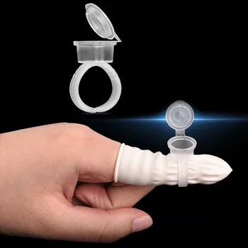 

50 Pcs Ring Cups Tattoo Supply Disposable Tattoo Ink Pigment Holder Cap Semi-permanent Eyebrow Makeup Accessory