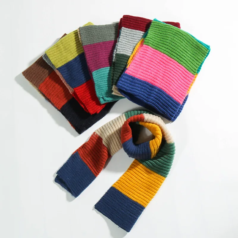 Autumn Winter Children Cotton Scarf Baby Fashion Knit Collar Girl Boy Warm Blanket Scarf Kids Neck Wear Scarves Wrap Accessories