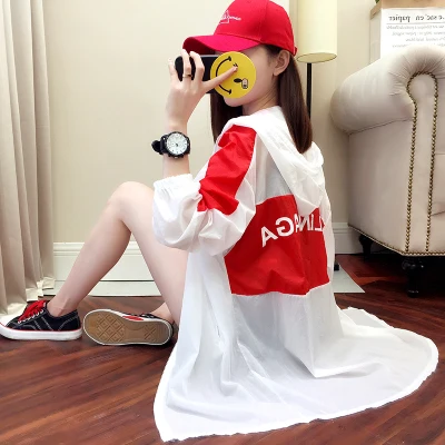 2019 3XL الصيف النساء عارضة Sunproof لل سترة خياطة المرأة البلوزات طويلة الأكمام مقنعين أبلى معطف الخريف جاكيتات 2019 3XL الصيف النساء عارضة Sunproof لل سترة خياطة المرأة البلوزات طويلة الأكمام مقنعين أبلى معطف الخريف جاكيتات