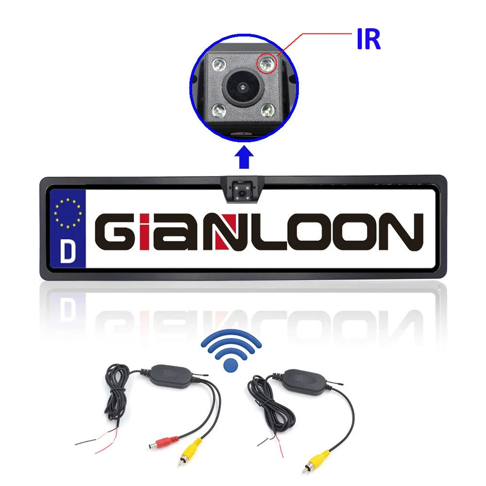 Goede Bedrade Draadloze Auto Reverse Rear View Backup Camera Europese Nummerplaat Frame Universele Auto Nummerplaat Frame 4 IR licht
